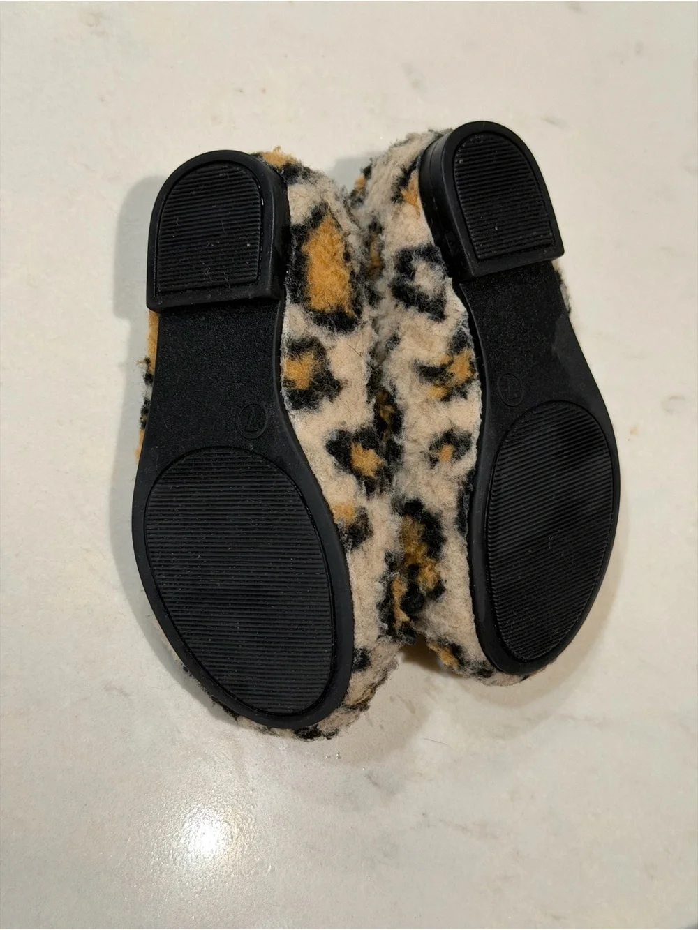 GAP Fuzzy Leopard-Print Ballet Flats in Black & Cream